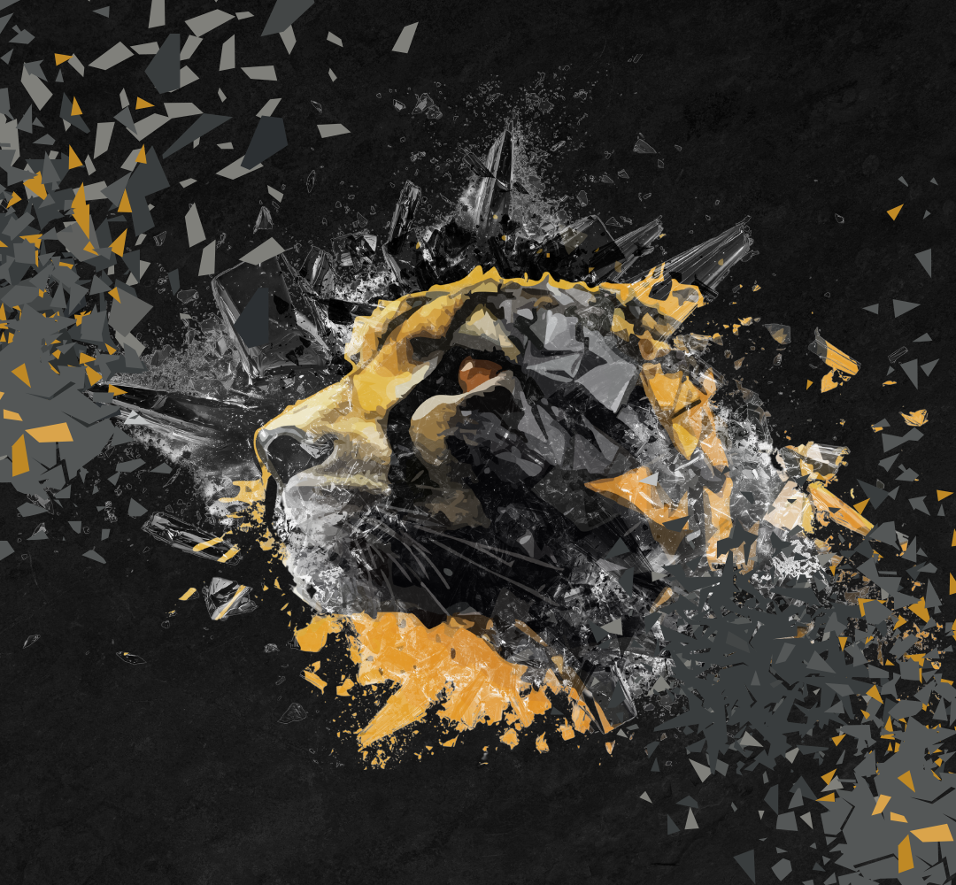 graphic of a cheetah breaking through glass